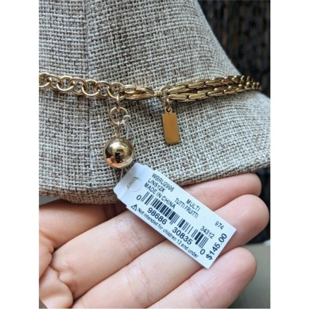 Kate Spade Gold Plated Necklace Tutti Frutti multicolored bubbles NWT 18” - Picture 11 of 11